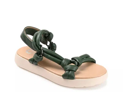 Journee Collection Marri Platform Sandal In Green
