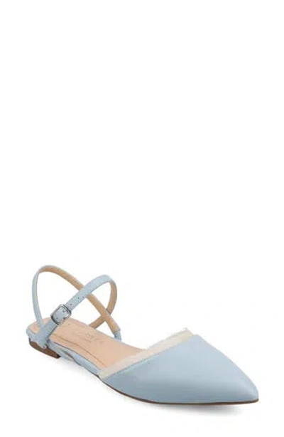 Journee Collection Martine Supernatural Shades Slingback Flat In Blue