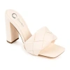 Journee Collection Maysie Womens Round Open Toe Block Heel Pumps In White