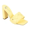 Journee Collection Maysie Womens Round Open Toe Block Heel Pumps In Yellow