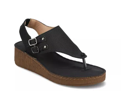 Journee Collection Mckell Wedge Sandal In Black