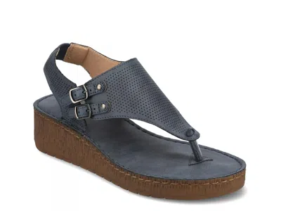 Journee Collection Mckell Wedge Sandal In Blue