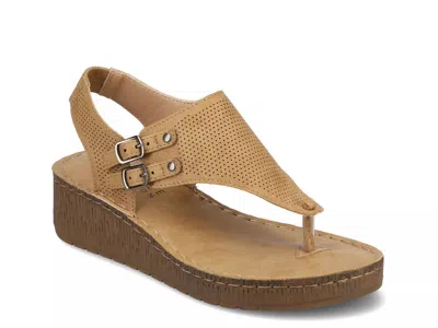 Journee Collection Mckell Wedge Sandal In Brown