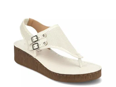 Journee Collection Mckell Wedge Sandal In White