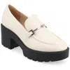 Journee Collection Kezziah Platform Loafer Pump In White