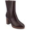 Journee Collection Romer Tru Comfort Platform Bootie In Brown