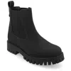 Journee Collection Medium And Wide Width Womens Alara Chelsea Pull On Bootie In Black