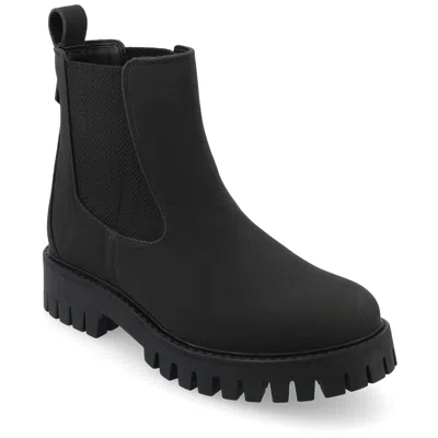 Journee Collection Medium And Wide Width Womens Alara Chelsea Pull On Bootie In Black