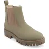 Journee Collection Medium And Wide Width Womens Alara Chelsea Pull On Bootie In Green