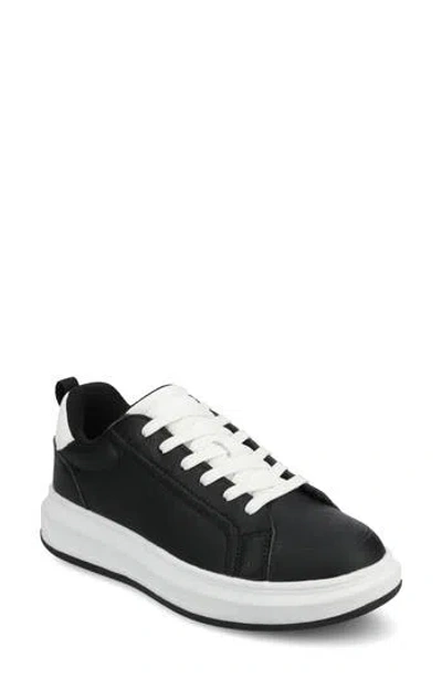 Journee Collection Meeya Woven Casual Sneaker In Black