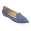 Journee Collection Mindee Womens Pointed Closed Toe Loafers In Blue