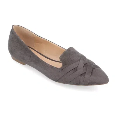 Journee Collection Mindee Womens Pointed Closed Toe Loafers In Gray