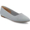 Journee Collection Minnah Knit Almond Toe Flat In Blue