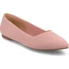 Journee Collection Minnah Knit Almond Toe Flat In Pink