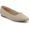 Journee Collection Minnah Knit Almond Toe Flat In Taupe