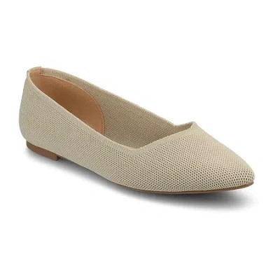 Journee Collection Minnah Womens Pointed Closed Toe Slip-on Shoe In Neutral