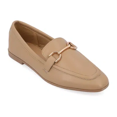 Journee Collection Mizza Womens Square Closed Toe Loafers In Brown