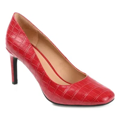 JOURNEE COLLECTION MONALEE PUMP WOMEN RED CROCO LEATHER STILETTO HEEL GAL648