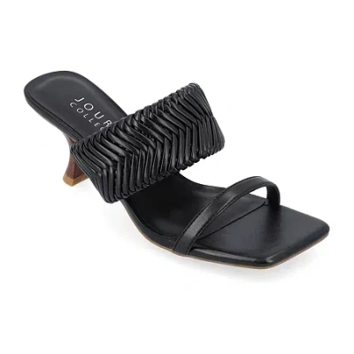 Journee Collection Monyka Womens Square Open Toe Stiletto Heel Pumps In Black