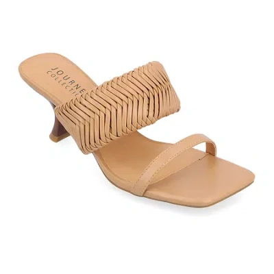 Journee Collection Monyka Womens Square Open Toe Stiletto Heel Pumps In Brown