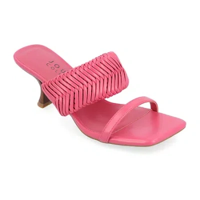 Journee Collection Monyka Womens Square Open Toe Stiletto Heel Pumps In Pink