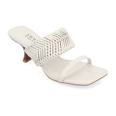 Journee Collection Monyka Womens Square Open Toe Stiletto Heel Pumps In White