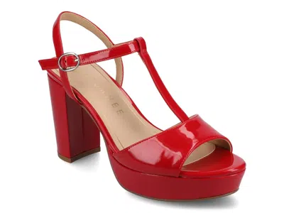 Journee Collection Nalie Platform Sandal In Red
