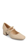 Journee Collection Women's Nally Double Strap Mary Jane Pumps In Beige