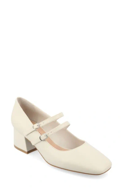 Journee Collection Women's Nally Double Strap Mary Jane Pumps In Off White