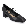 Journee Collection Nally Womens Square Closed Toe Block Heel Pumps In Black