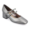 Journee Collection Nally Womens Square Closed Toe Block Heel Pumps In Gray