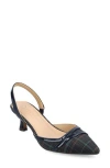 Journee Collection Nellia Slingback Pointed-toe Pump In Blue