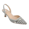 Journee Collection Nellia Womens Pointed Closed Toe Kitten Heel Pumps In Gray