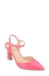 Journee Collection Womens Nixey Croco Texture Buckle Pointed Toe Pumps In Pink