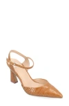 Journee Collection Womens Nixey Croco Texture Buckle Pointed Toe Pumps In Tan