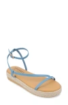 Journee Collection Womens Odelia Ankle Strap Flat Sandals In Blue