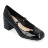Journee Collection Okenna Womens Square Closed Toe Block Heel Pumps In Black