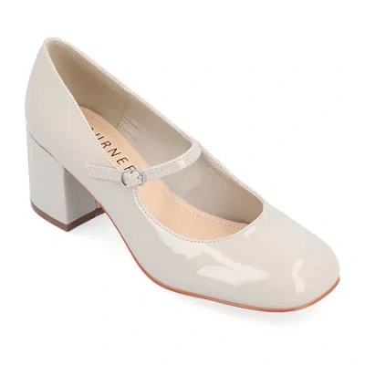 Journee Collection Okenna Womens Square Closed Toe Block Heel Pumps In Gray