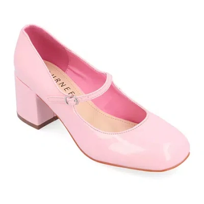 Journee Collection Okenna Womens Square Closed Toe Block Heel Pumps In Pink