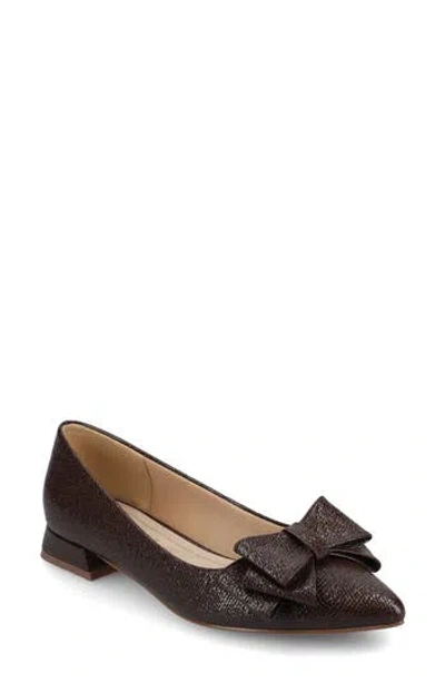 Journee Collection Ophelia Bow Pointed Toe Flat In Multi