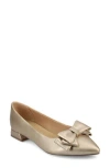 Journee Collection Ophelia Bow Pointed Toe Flat In Champagne