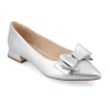Journee Collection Ophelia Womens Pointed Closed Toe Ballet Flats In Silver