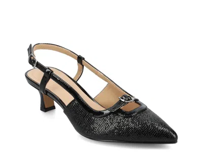 Journee Collection Padma Slingback Kitten Heel Pump In Black