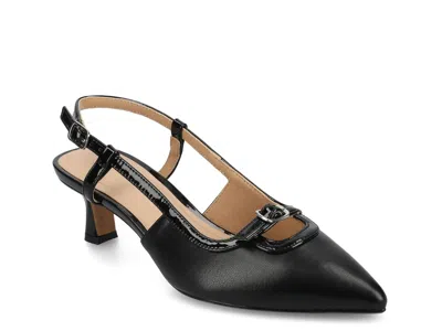 Journee Collection Padma Slingback Kitten Heel Pump In Black