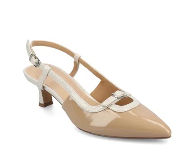 Journee Collection Padma Slingback Kitten Heel Pump In Brown