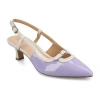 Journee Collection Padma Womens Pointed Closed Toe Kitten Heel Pumps In Purple