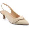Journee Collection Paloma Slingback Pump In Satin/champagne
