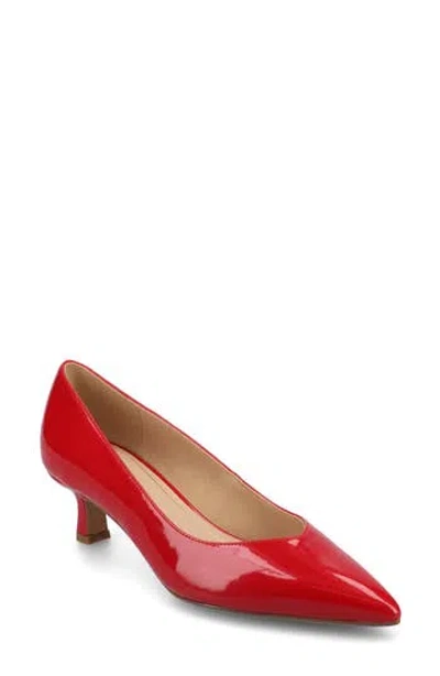 Journee Collection Pammie Pump In Patent/red