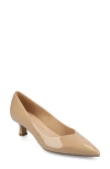 Journee Collection Pammie Pump In Patent/tan