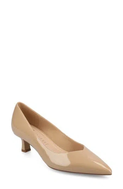 Journee Collection Pammie Pump In Patent/tan
